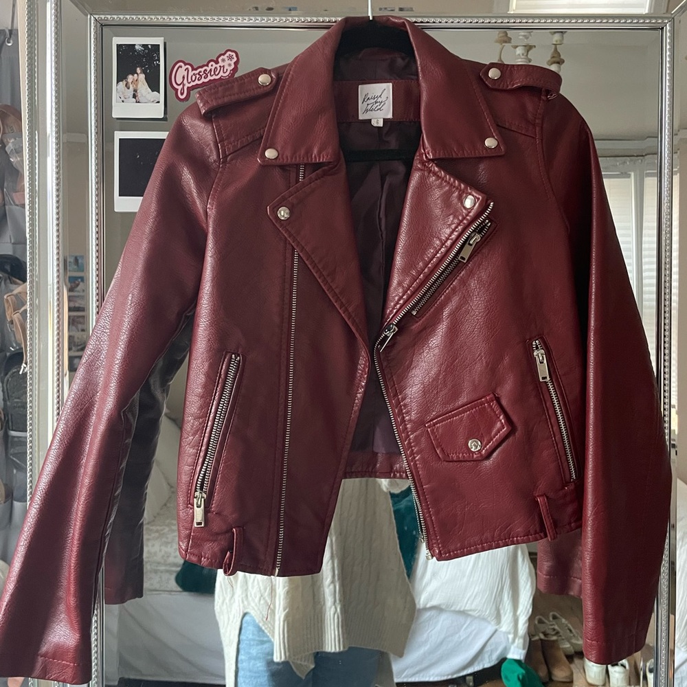 Princess Polly brand Red Faux Leather Jacket